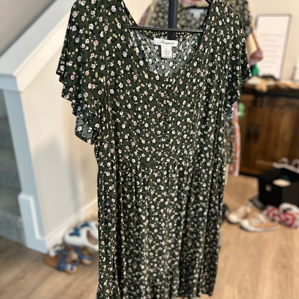 Passport Olive Floral Dress